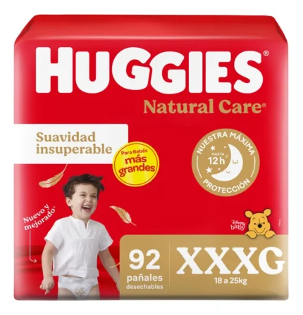 Pañal huggies natural care ahorrapack talle XG x52
