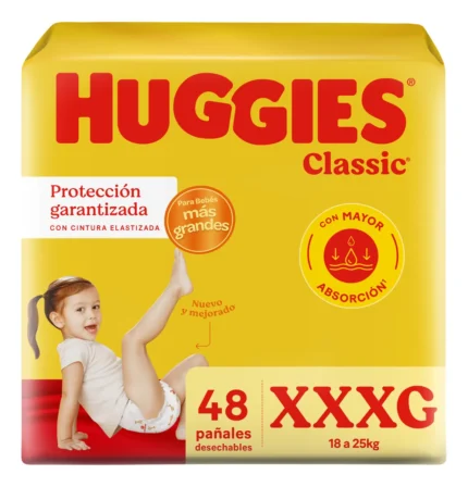 Pañal huggies classic triple proteccion talle m x68