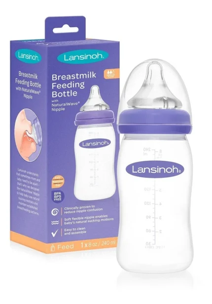 mamadera wave lansinoh boca ancha natural 240ml
