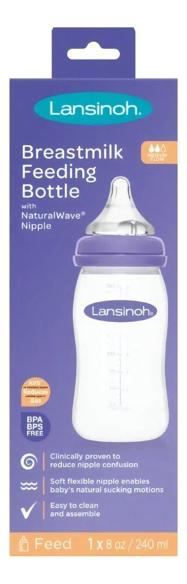 mamadera wave lansinoh boca ancha natural 240ml