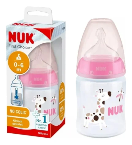 set de 2 mamaderas nuk fc 150ml y 300ml + 2 chupetes signature